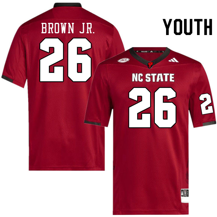 Youth #26 Asaad Brown Jr. NC State Wolfpack College Football Jerseys Stitched-Red